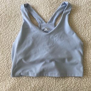 Light blue workout crop top, size large